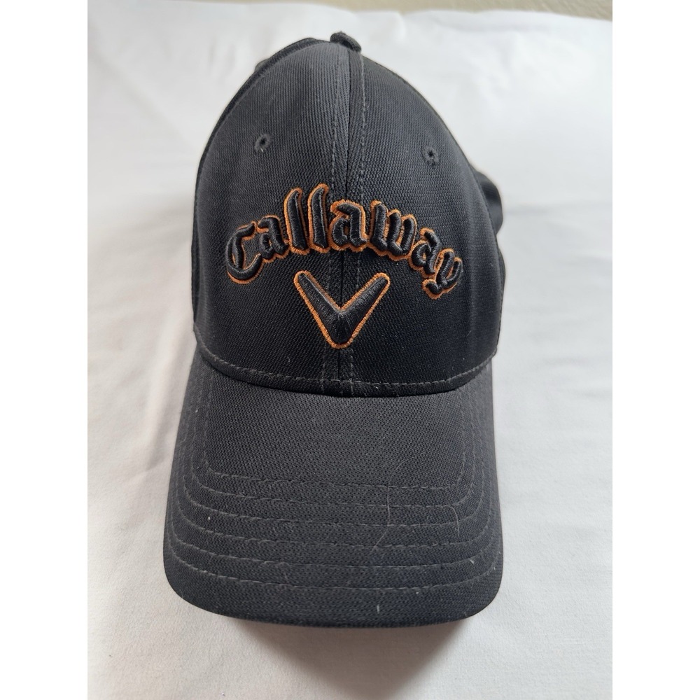 Callaway Golf Hat Men Black Orange Embroidered Adjustable Baseball Cap